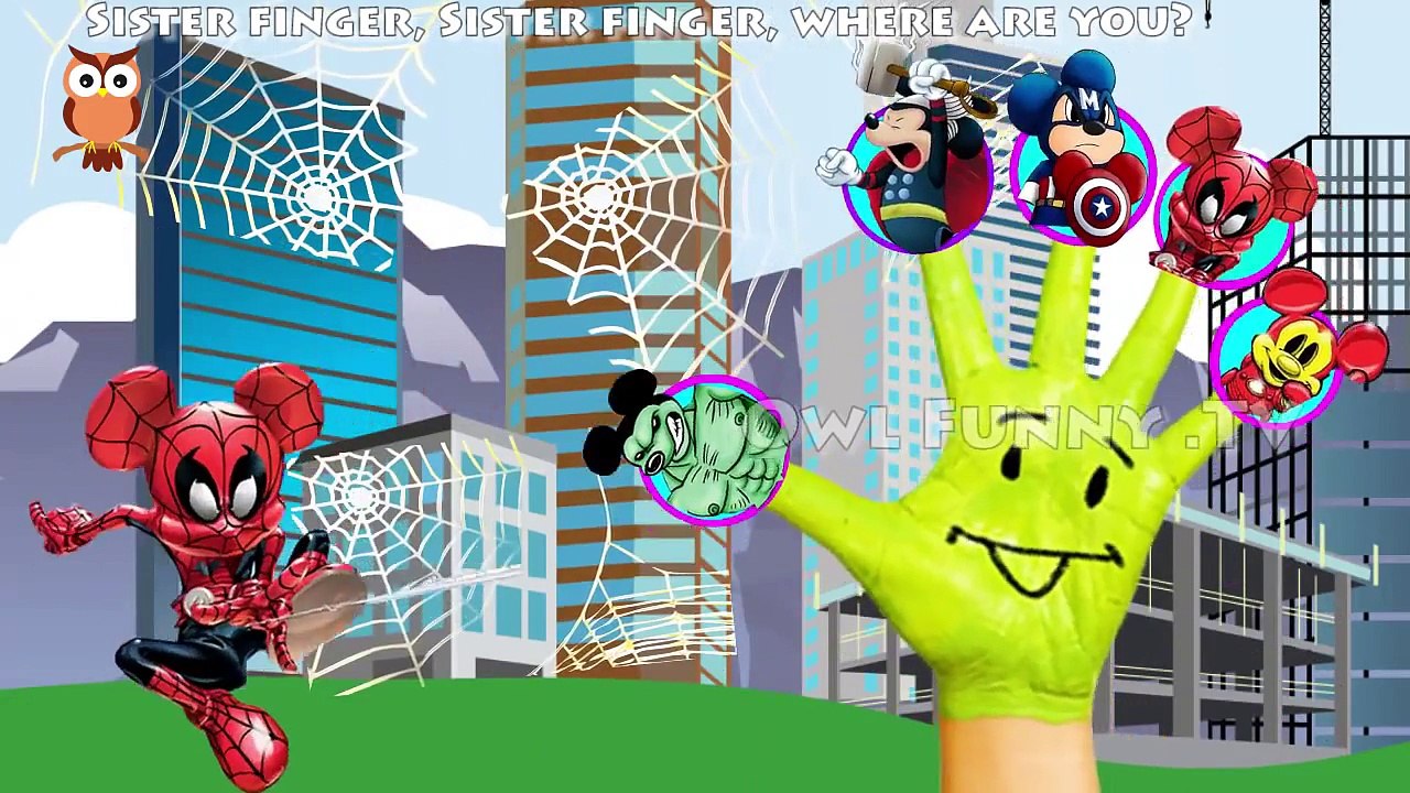 Mickey Mouse Hulk, vs Iron man ( Super hero ) Family Finger - Nursery Rhymes Lyrics More 2