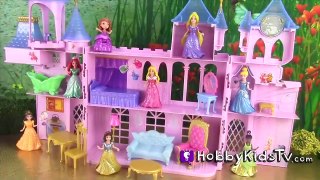 Enchanted Disney Princess Castle Kit! MagiClip Dolls, Kinder Egg Peppa Pig Play-Doh Crown HobbyKids