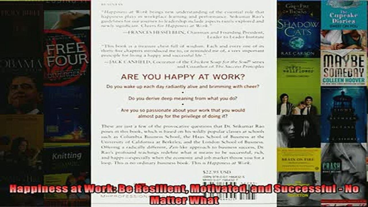 READ book  Happiness at Work Be Resilient Motivated and Successful  No Matter What  DOWNLOAD ONLINE
