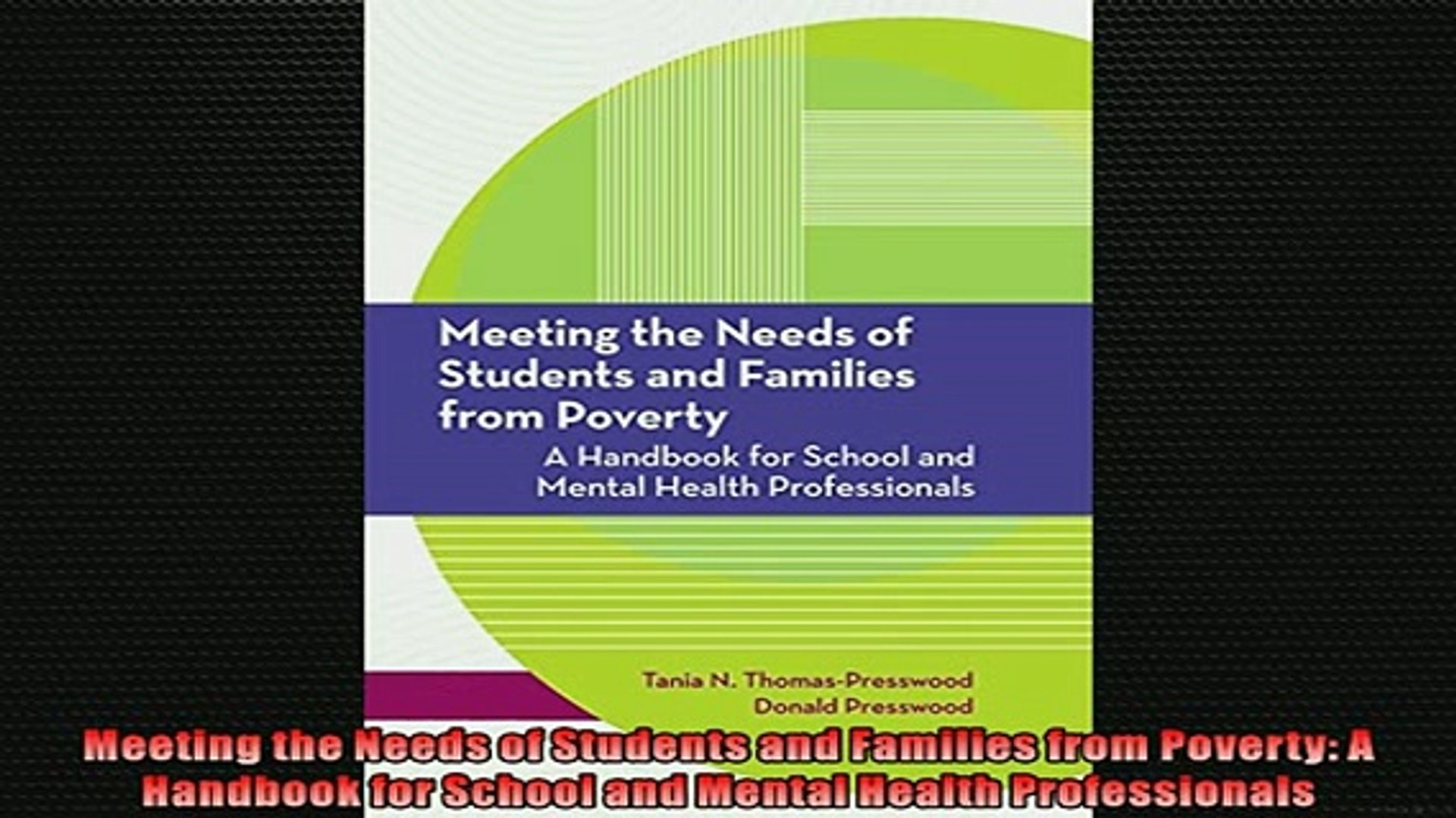 ⁣FREE PDF  Meeting the Needs of Students and Families from Poverty A Handbook for School and Mental  