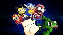 Minions Spiderman Cartoon Finger Family Children Nursery Rhymes | Hulk Captain America Finger Family