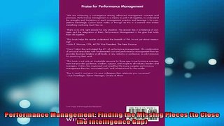 EBOOK ONLINE  Performance Management Finding the Missing Pieces to Close the Intelligence Gap  BOOK ONLINE