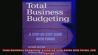 READ book  Total Business Budgeting A StepbyStep Guide with Forms 2nd Edition READ ONLINE