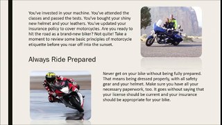 Manners For Two Wheels Motorcycle Etiquette