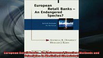 READ book  European Retail Banks  An Endangered Species Methods and Principles in Medicinal READ ONLINE