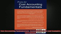 READ book  Cost Accounting Fundamentals Essential Concepts and Examples 3rd Edition  FREE BOOOK ONLINE