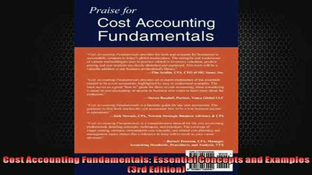 READ book Cost Accounting Fundamentals Essential Concepts and Examples 3rd Edition FREE BOOOK ONLINE