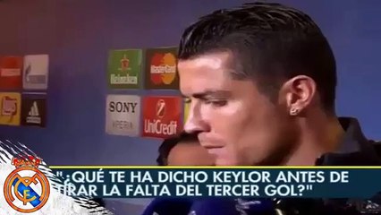 Keylor Navas le dice a Cristiano Ronaldo como marcar un gol de falta • 2016
