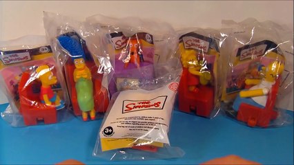 2008 THE SIMPSONS COUCH-A-BUNGA SET OF 6 BURGER KING KIDS MEAL TOYS VIDEO REVIEW