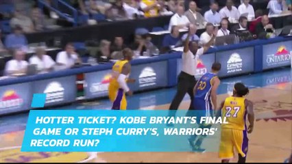 Hotter ticket? Kobe Bryant's final game or Steph Curry's, Warriors' record run?
