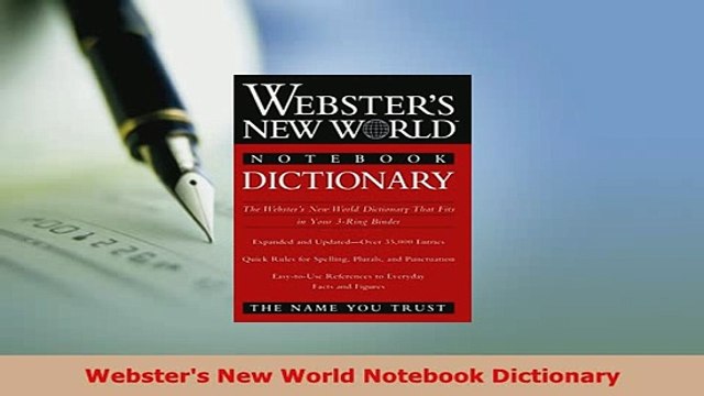 PDF Websters New World Notebook Dictionary Download Online