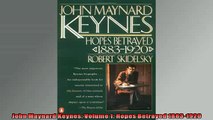 READ book  John Maynard Keynes Volume 1 Hopes Betrayed 18831920  FREE BOOOK ONLINE