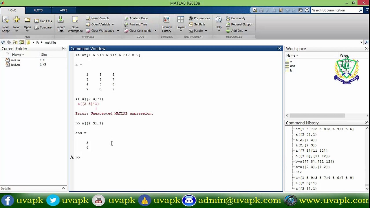 Lecture 11 how to create sub matrix in matlab in hindi urdu