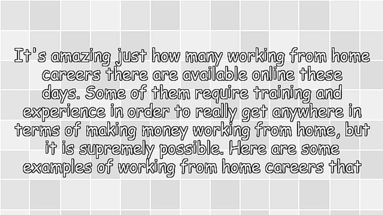 Working From Home Careers