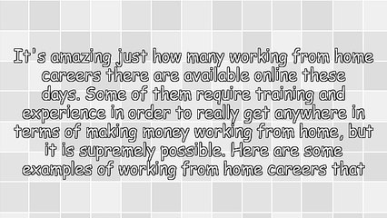 Working From Home Careers