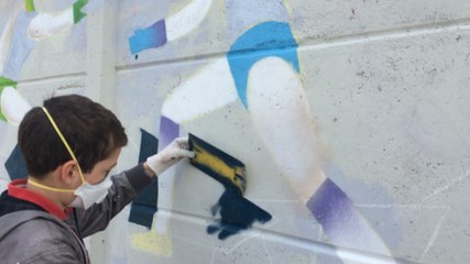 Les jeunes grapheurs en herbe en action
