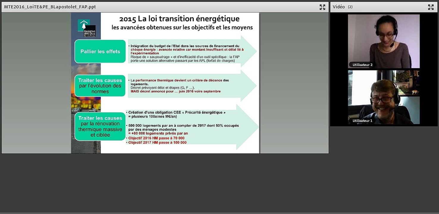 Mardi de la transition énergétique : loi de transition énergétique et lutte contre la precarité 2/4