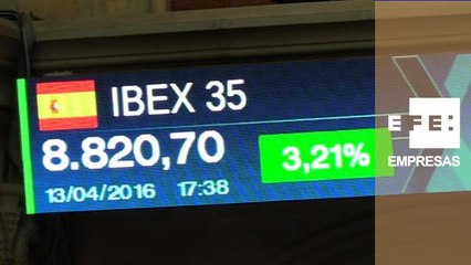 La Bolsa española supera los 8.800 puntos tras subir el 3,21%