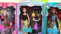 Disney Store Singing Princesses Dolls Frozen Anna, Aurora & Merida! Review by Bins Toy Bin