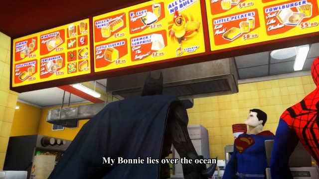 Cars Songs For Kids ♪ My bonnie lies over the ocean ♪ BatCar Spider man McQueen Cars