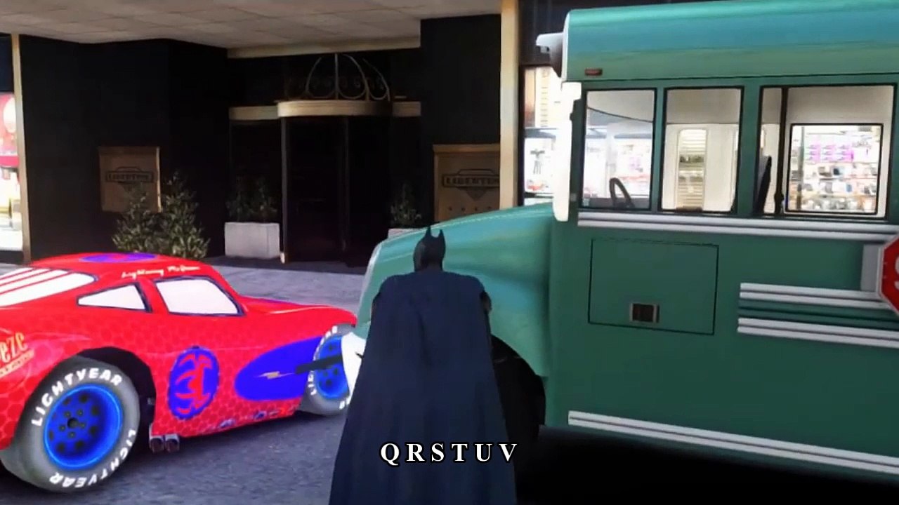 Cars Songs For Kids ♪ Now I know my ABC ♪ BatCar Spider man McQueen Cars