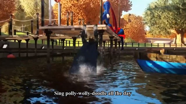 Spiderman Songs Nursery ♪ Polly Wolly Doodle ♪ Superman Lightning McQueen Cars