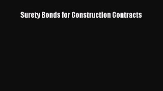[Download PDF] Surety Bonds for Construction Contracts PDF Free