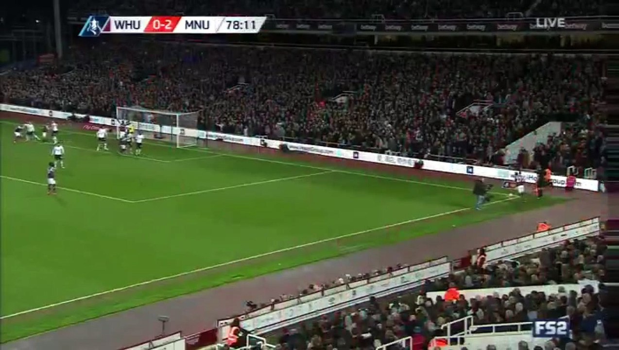 James Tomkins Goal - West Ham United 1-2 Manchester United - 13.04.2016