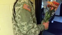 Soldier surprises girlfriend back home