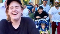 Adele shops at Disneyland with partner Simon Konecki and their son Angelo