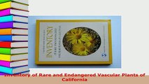PDF  Inventory of Rare and Endangered Vascular Plants of California  Read Online