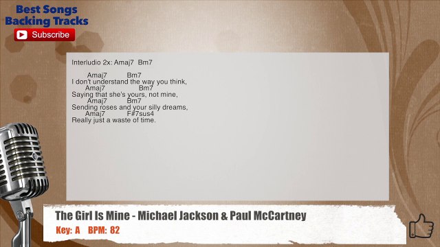 The Girl Is Mine - Michael Jackson & Paul McCartney Vocal Backing Track with chords and lyrics