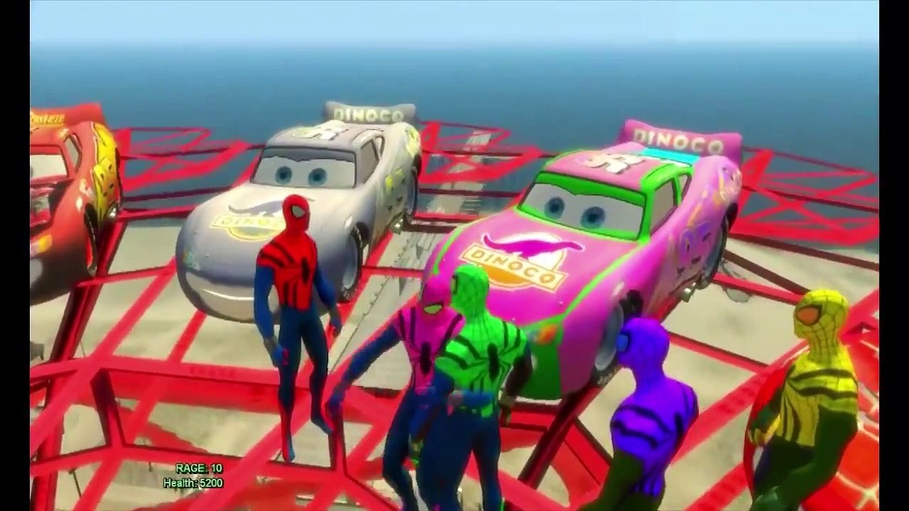 Spiderman Family Colors Dancing with Lightning McQueen Disney Pixar Cars COLORS | Nursery Rhymes