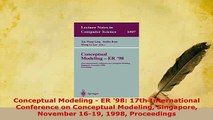 PDF  Conceptual Modeling  ER 98 17th International Conference on Conceptual Modeling  EBook