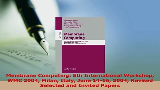 Download Membrane Computing 5th International Workshop WMC 2004 Milan Italy June 1416 2004 Read Online