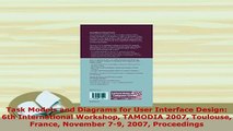 PDF  Task Models and Diagrams for User Interface Design 6th International Workshop TAMODIA  EBook