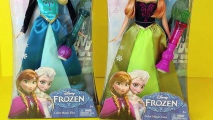 Frozen Elsa and Anna Barbie Dolls Color Change Dress Disney Frozen Color Changing Princess Gown