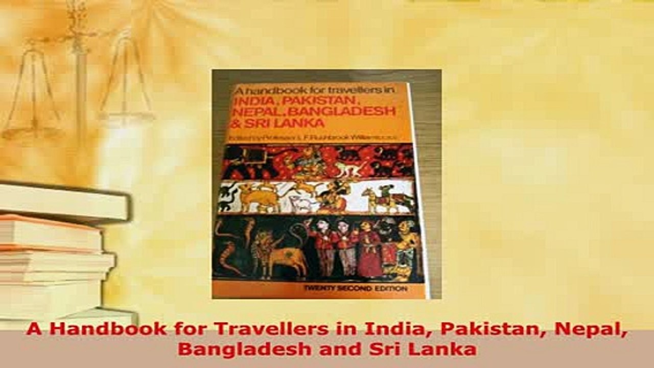 PDF  A Handbook for Travellers in India Pakistan Nepal Bangladesh and Sri Lanka Read Full Ebook