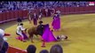 WATCH: a matador is gored in the buttocks by a raging bull