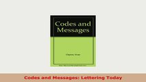 PDF  Codes and Messages Lettering Today PDF Book Free