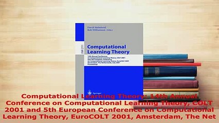 PDF  Computational Learning Theory 14th Annual Conference on Computational Learning Theory Free Books