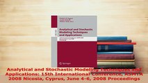 PDF  Analytical and Stochastic Modeling Techniques and Applications 15th International  Read Online