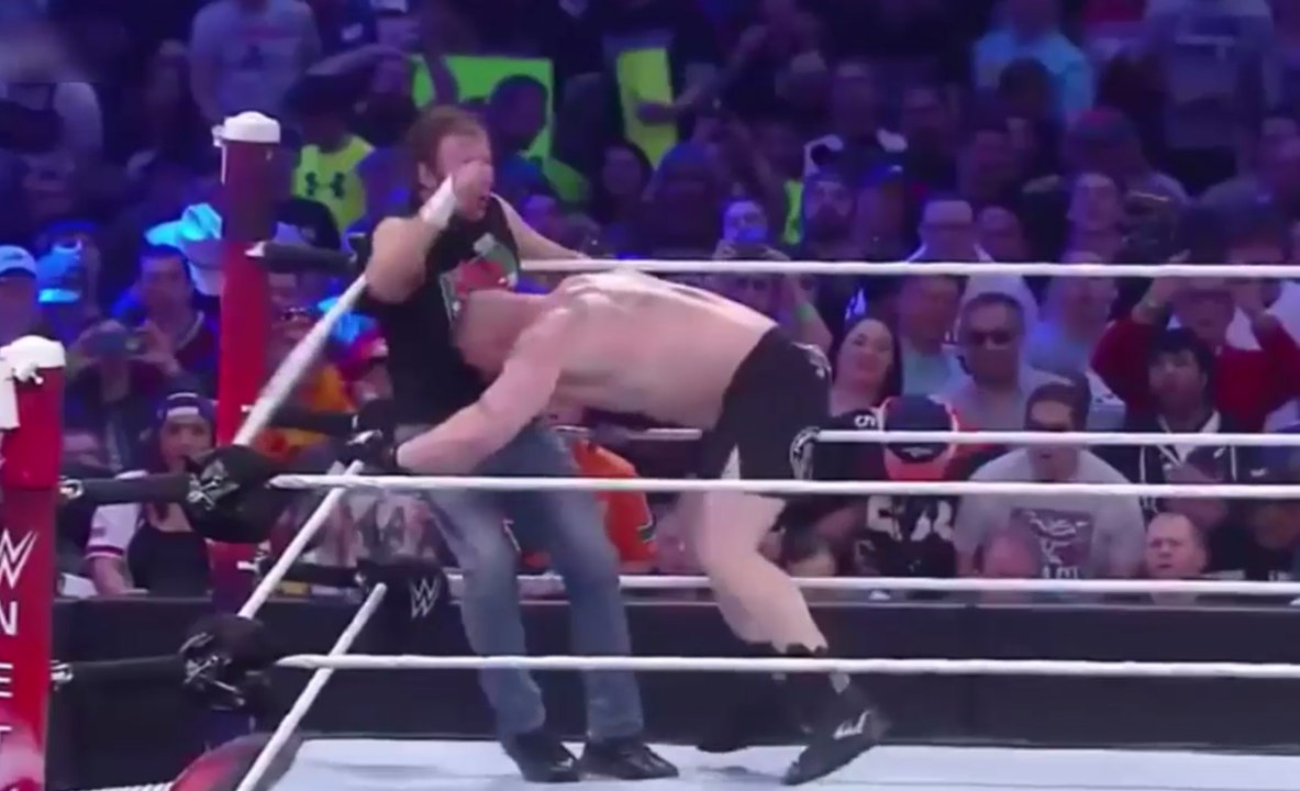 Dean Ambrose vs Brock Lesnar No Disqualification Wrestlemania 32 full match