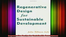 Read  Regenerative Design for Sustainable Development  Full EBook