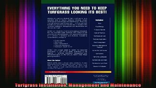 Read  Turfgrass Installation Management and Maintenance  Full EBook