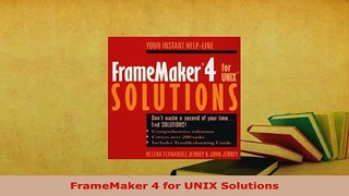 Download  FrameMaker 4 for UNIX Solutions  EBook