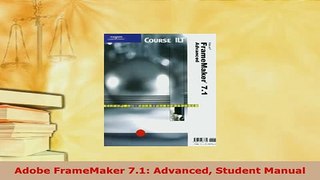 Download  Adobe FrameMaker 71 Advanced Student Manual  EBook