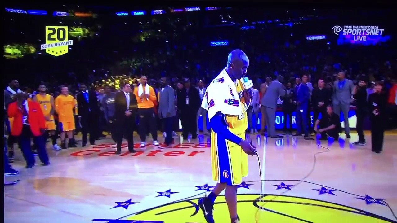 Kobe Bryant le speech de son dernier match