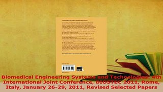 Download  Biomedical Engineering Systems and Technologies 4th International Joint Conference Free Books