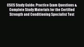 Download CSCS Study Guide: Practice Exam Questions & Complete Study Materials for the Certified